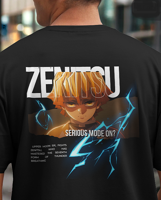 Zenitsu SERIOUS MODE ON Oversized T-Shirt - Demon slayer (For both men and women)