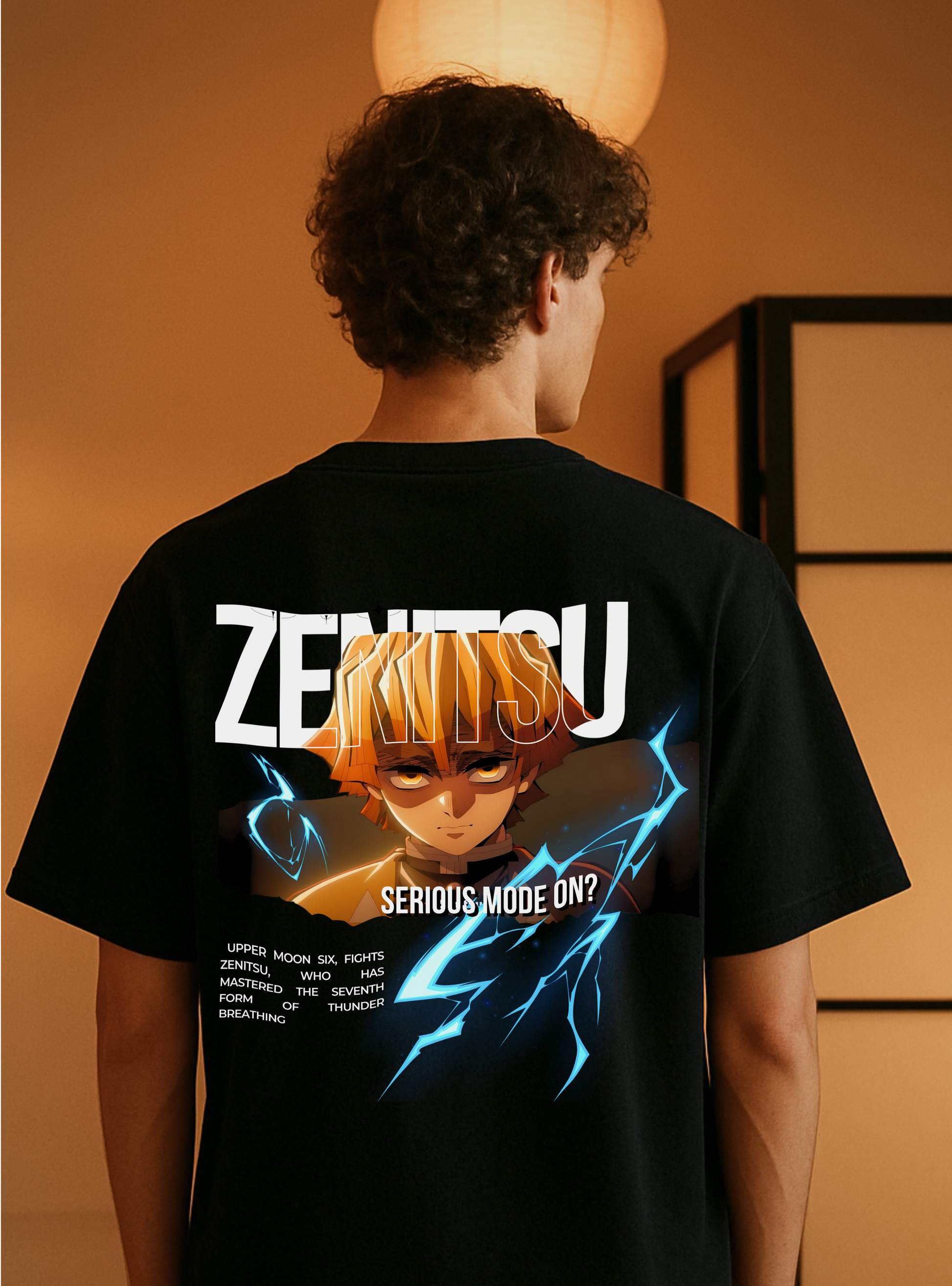 Zenitsu SERIOUS MODE ON Oversized Printed T-Shirt - Demon slayer EXCLUSIVE