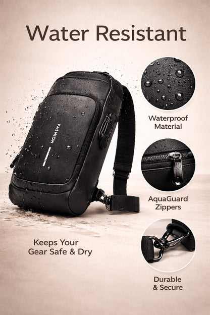 Compact Urban Carry Waterproof Anti-Theft Design (Obsidian Eclipse)