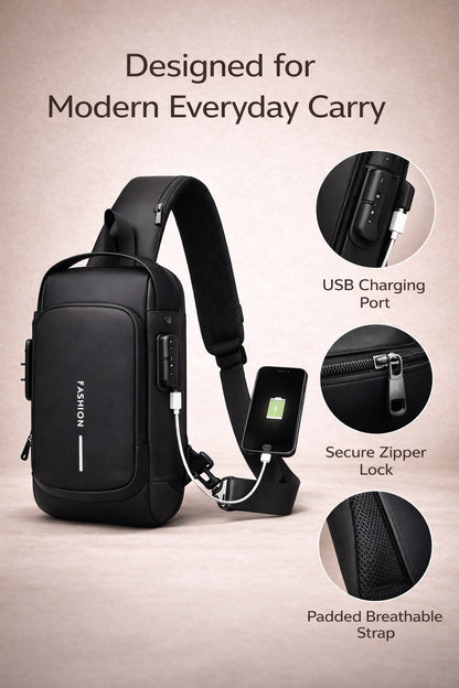 Compact Urban Carry Waterproof Anti-Theft Design (Obsidian Eclipse)