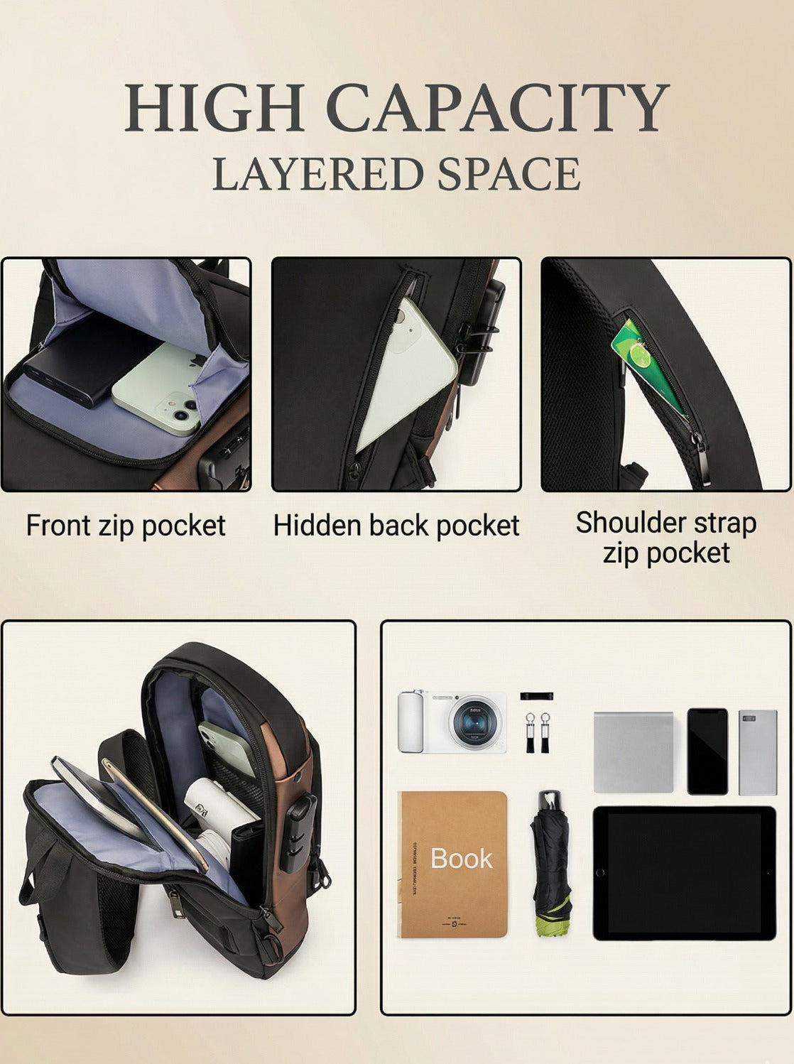 Smart Urban Carry Waterproof, Anti-Theft Design (Copper Dusk)