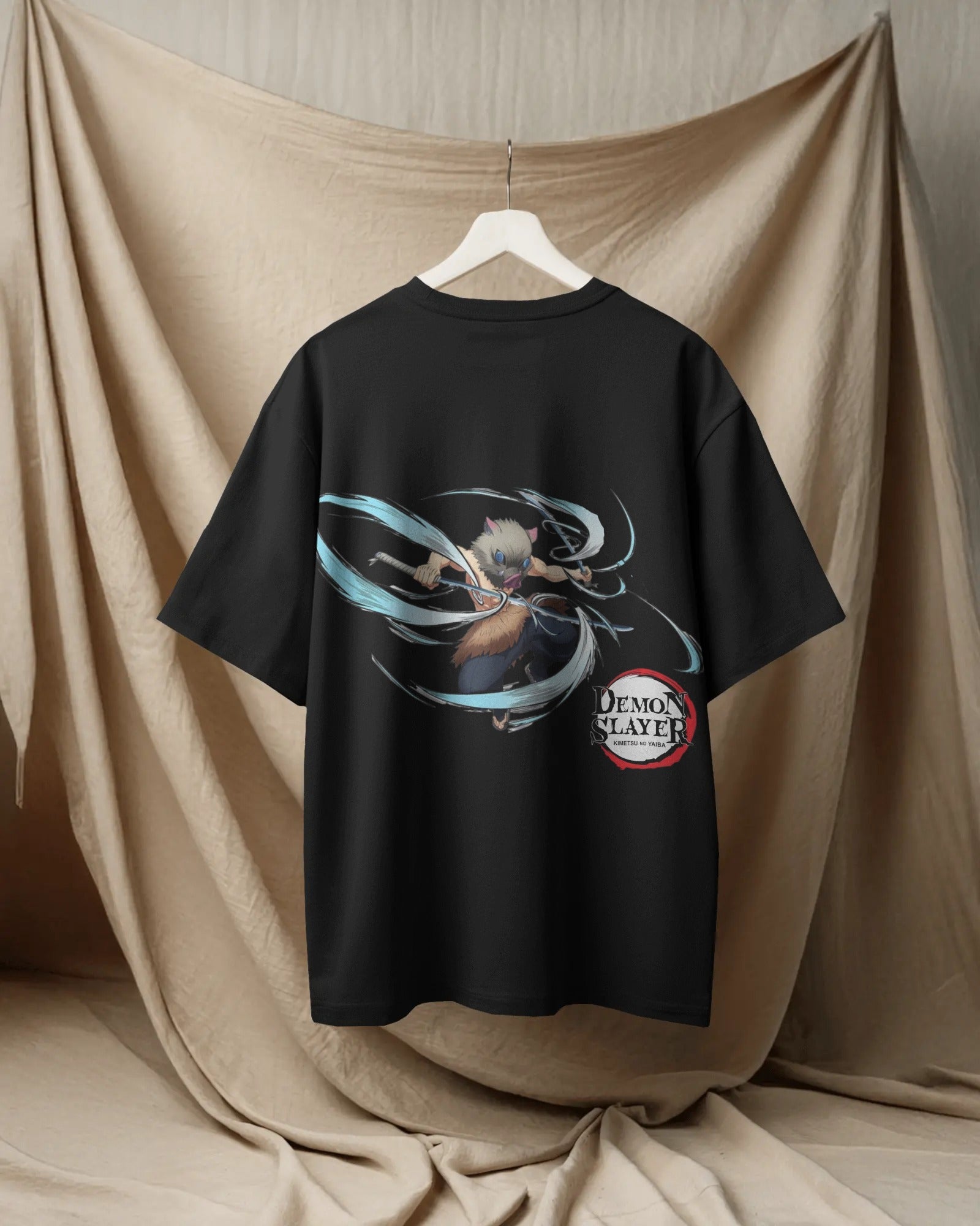 Inosuke Demon Slayer Back Printed Oversized Tshirt