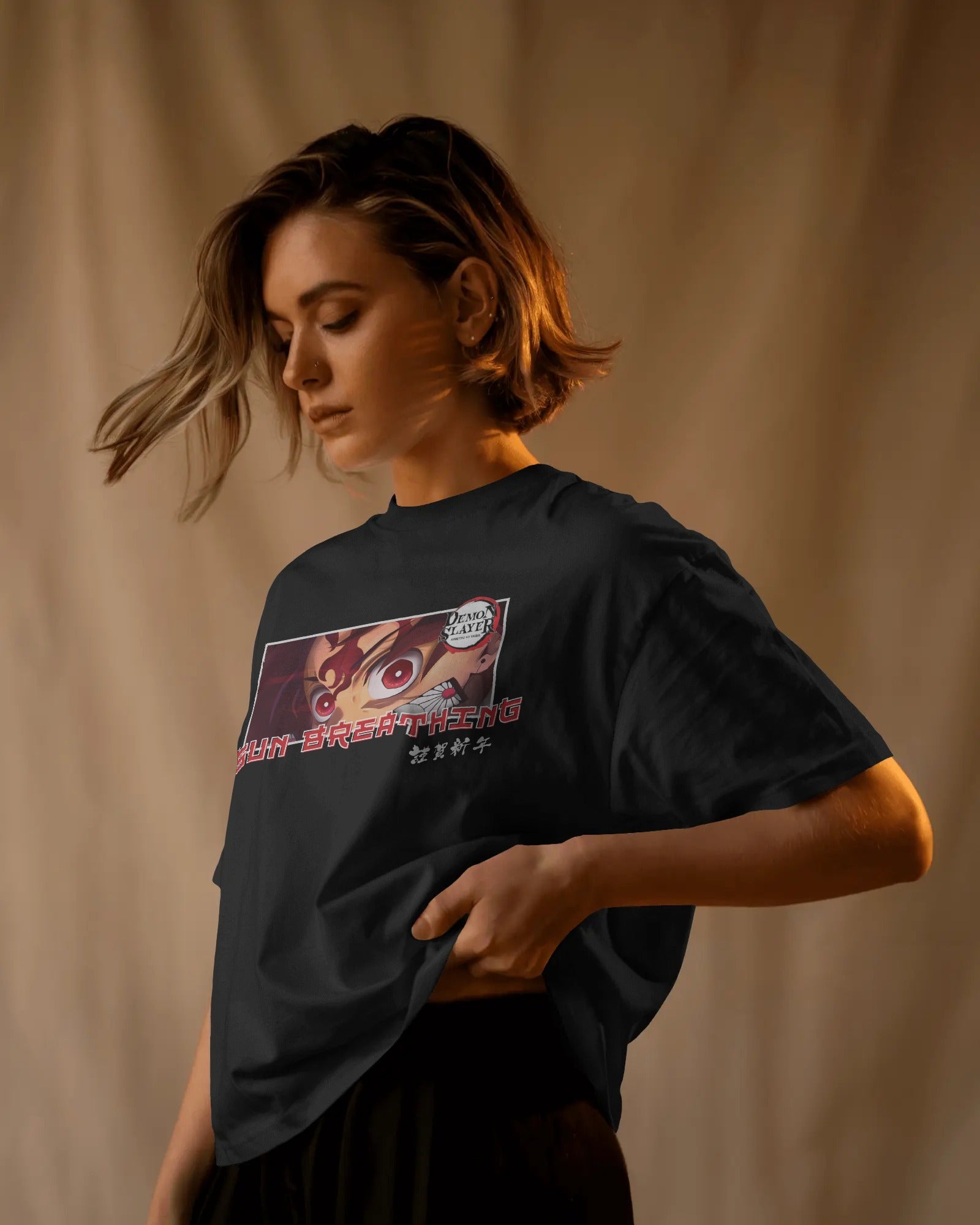 Sun Breathing Oversized Tshirt Tanjhiro Demon Slayer