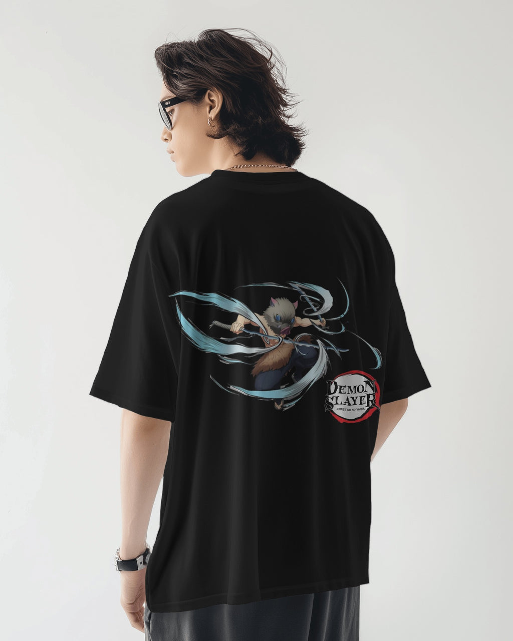 Inosuke Demon Slayer Back Printed Oversized Tshirt